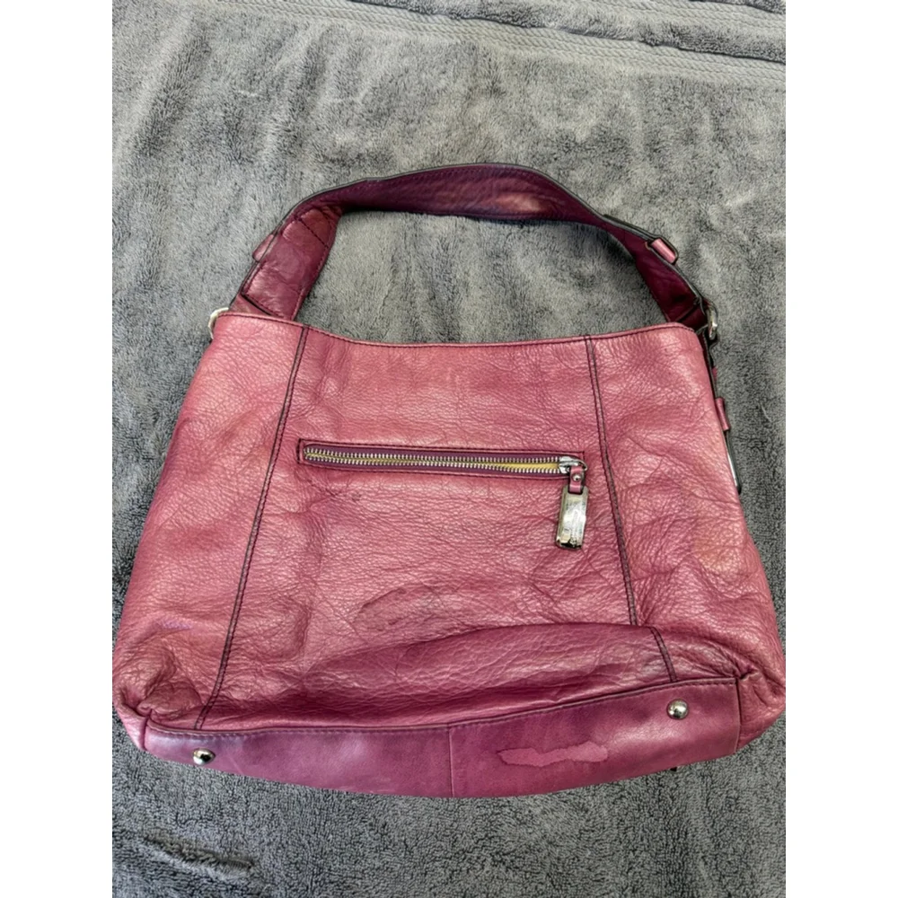 Women's B. Makowsky Purple Leather Shoulder Bag One Size